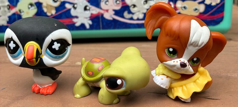 Littlest Pet Shop Cocker Spaniel, Puffin, Turtle Authentic Y2K LPS
